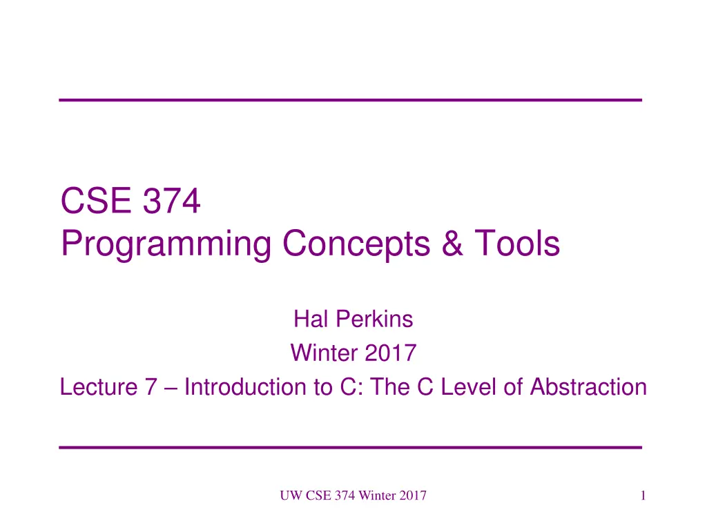 cse 374 programming concepts tools n.w