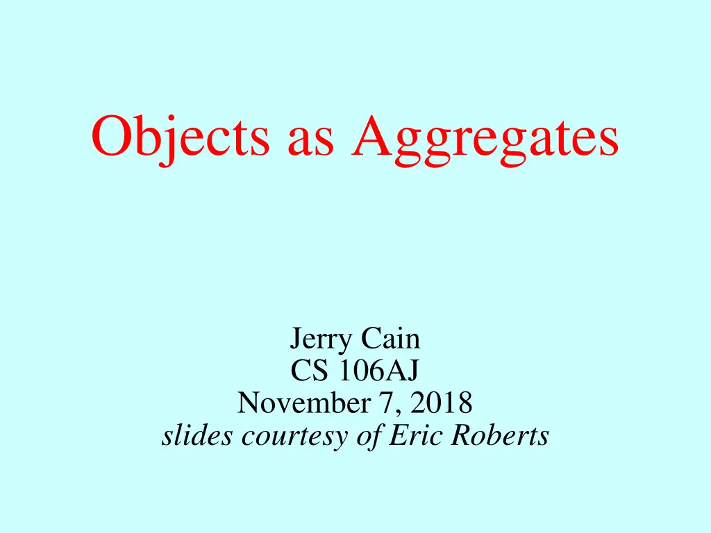 objects as aggregates n.w