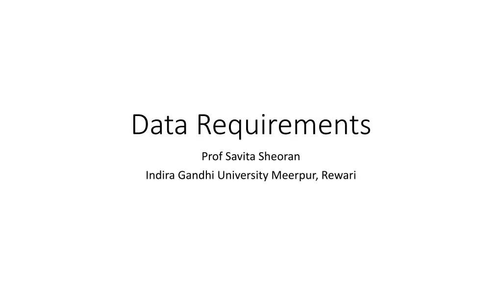 data requirements n.w