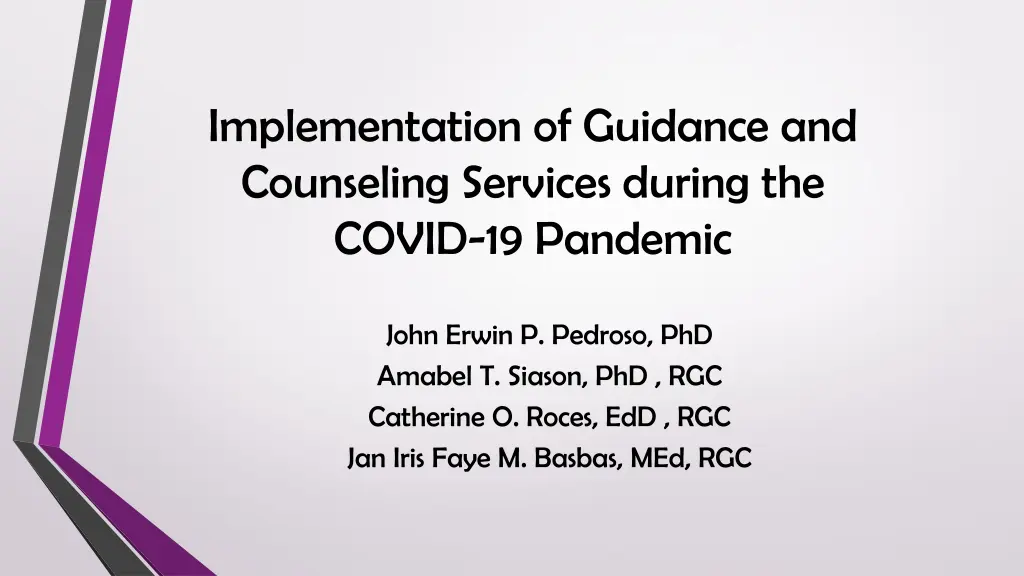 implementation of guidance and counseling n.w