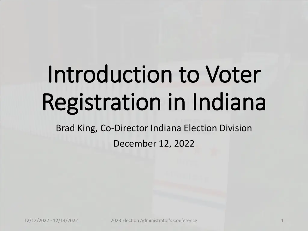 introduction to voter introduction to voter n.w