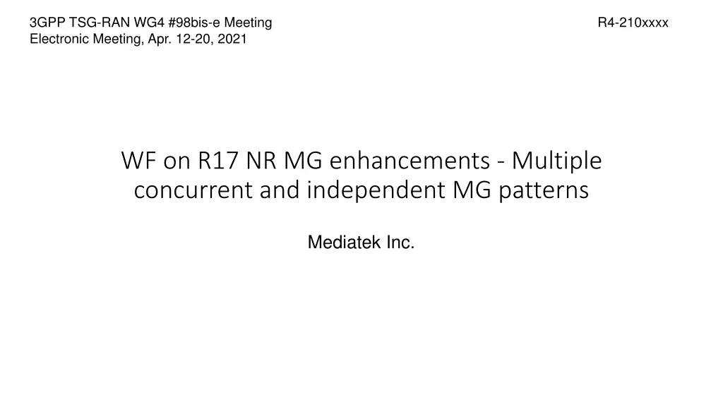 3gpp tsg ran wg4 98bis e meeting electronic n.w