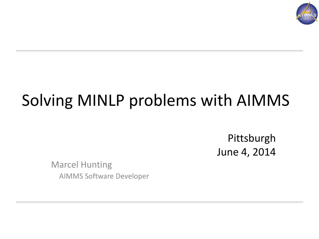 solving minlp problems with aimms n.w