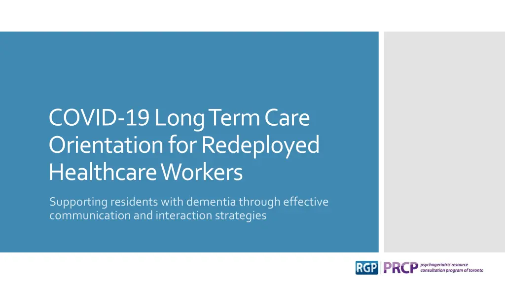 covid 19 long term care orientation n.w