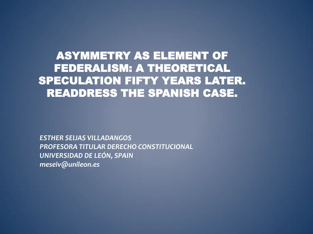asymmetry as element of asymmetry as element n.w