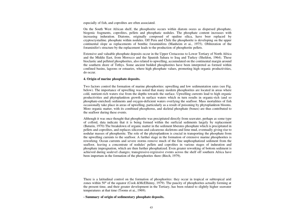 especially of fish and coprolites are often n.w