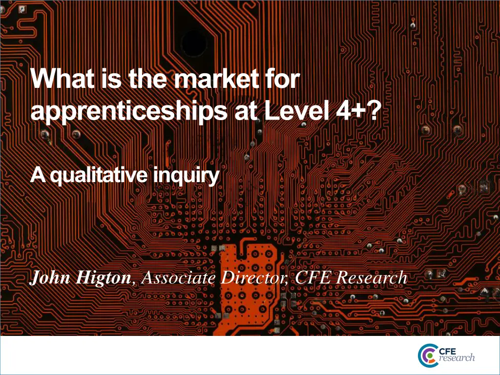 what is the market for apprenticeships at level 4 n.w