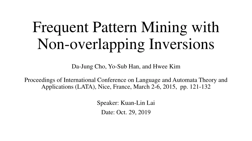 frequent pattern mining with non overlapping n.w