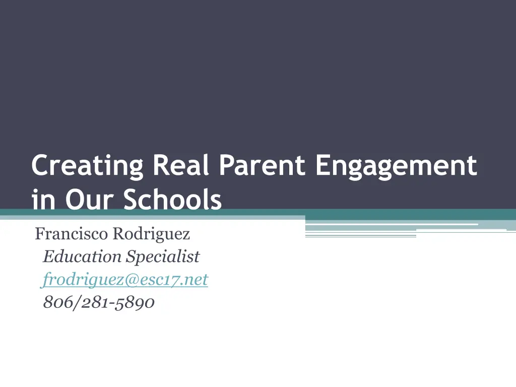 creating real parent engagement in our schools n.w