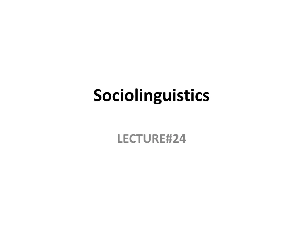sociolinguistics n.w