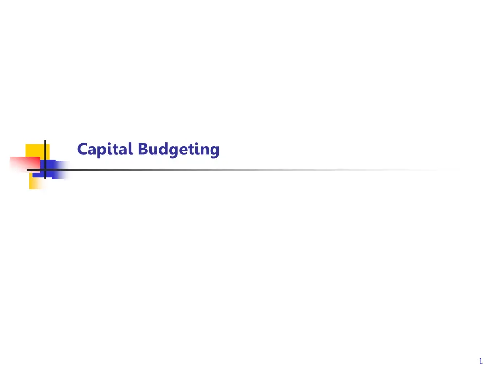 capital budgeting n.w