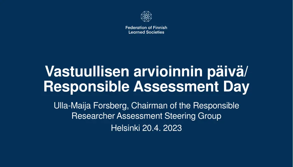vastuullisen arvioinnin p iv responsible n.w