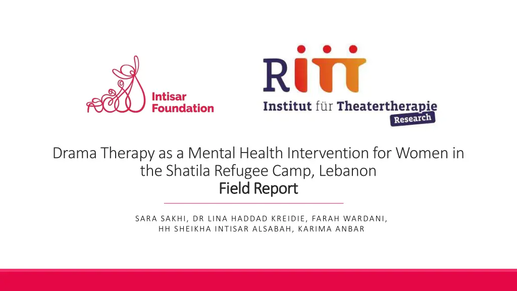 drama therapy as a mental health intervention n.w