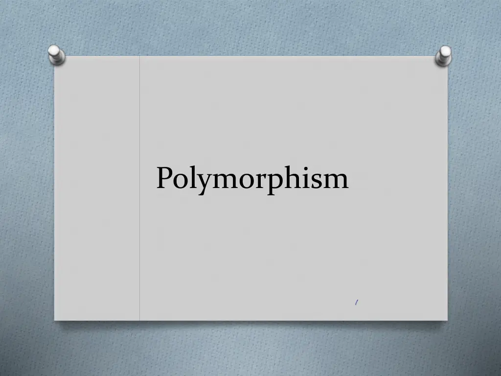 polymorphism n.w