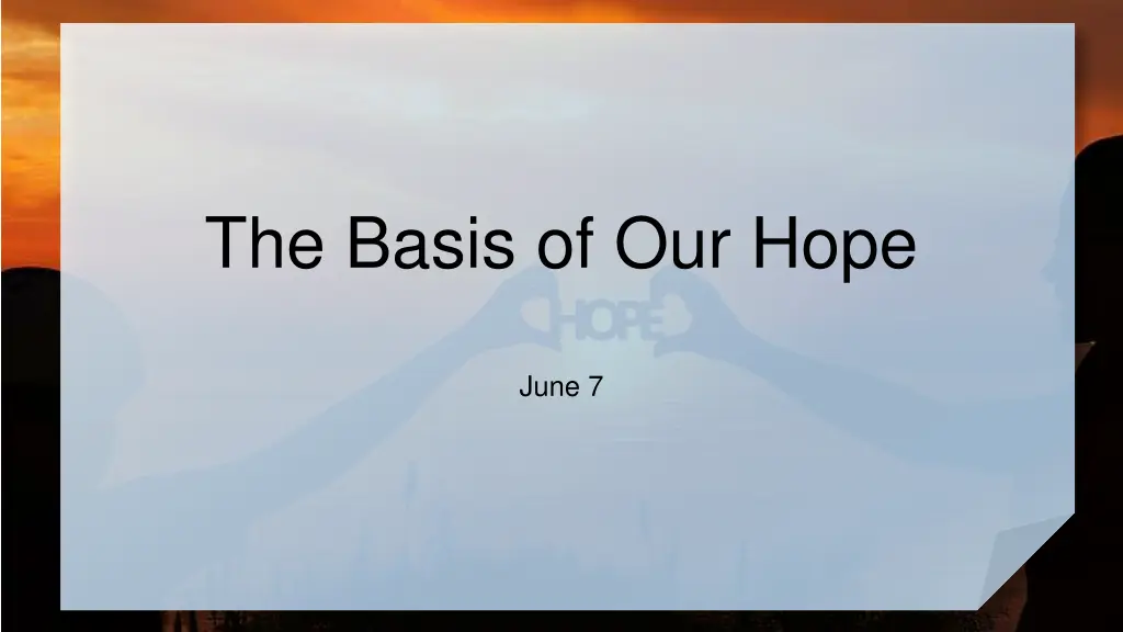 the basis of our hope n.w