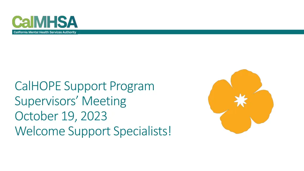 calhope support program supervisors meeting n.w