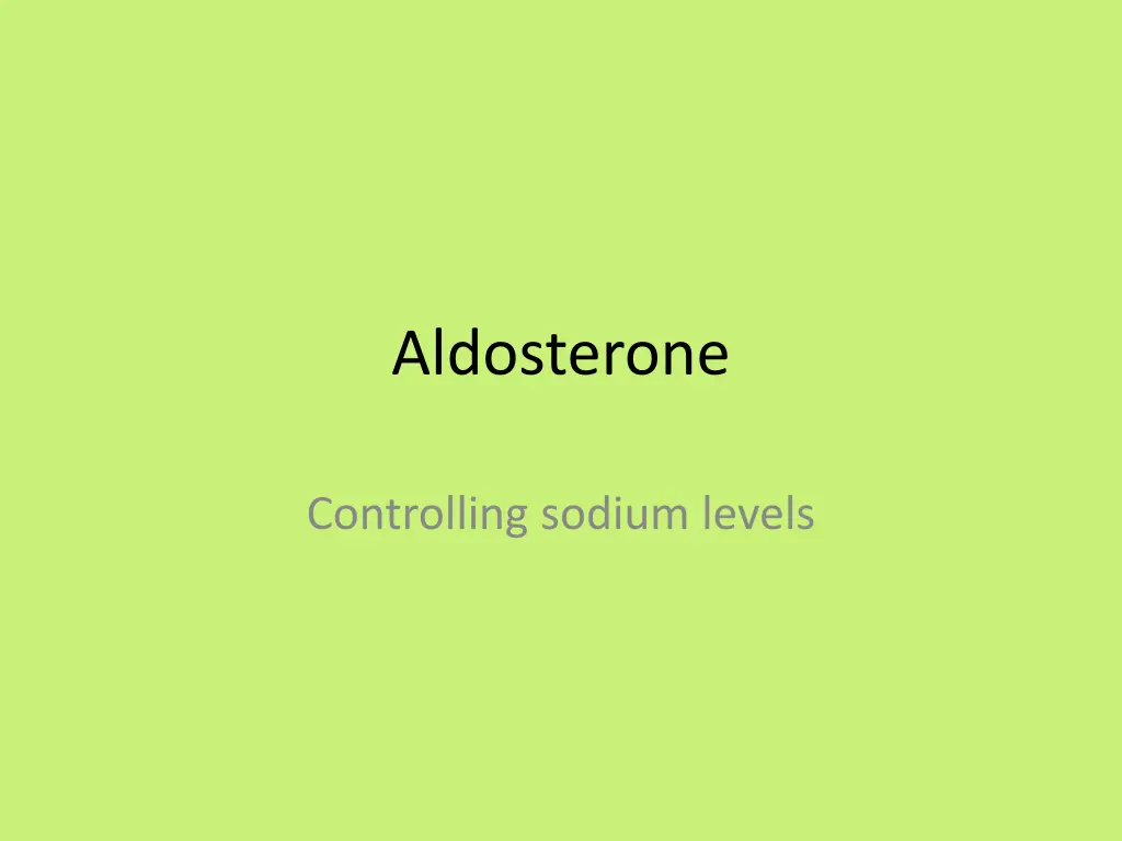 aldosterone n.w