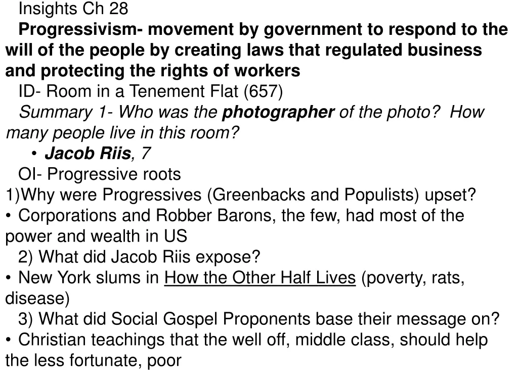insights ch 28 progressivism movement n.w