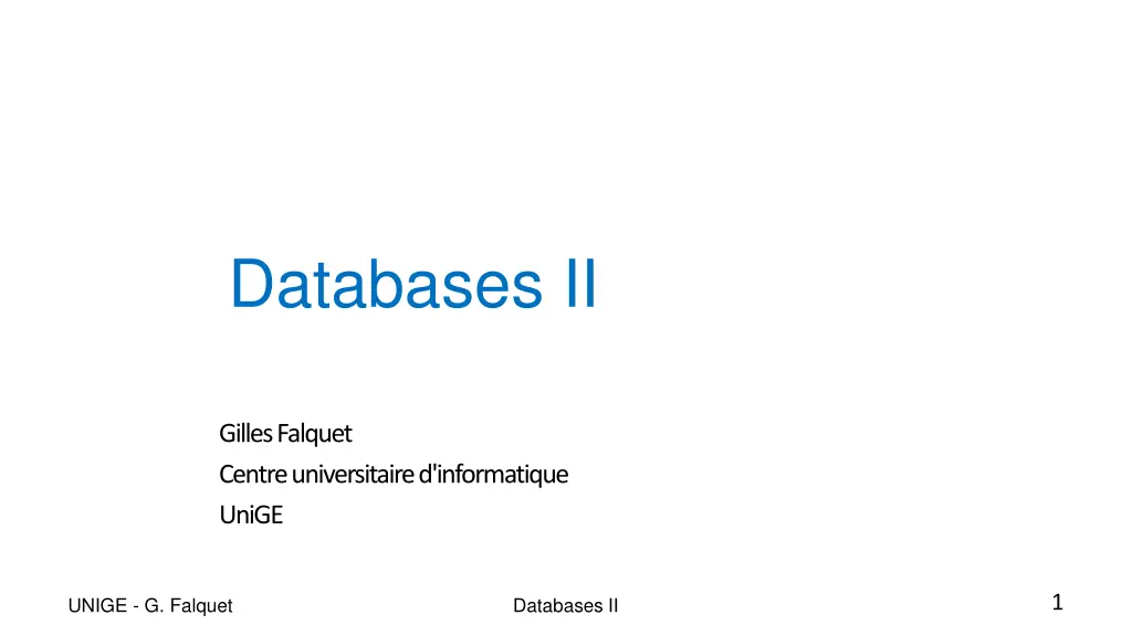 databases ii n.w