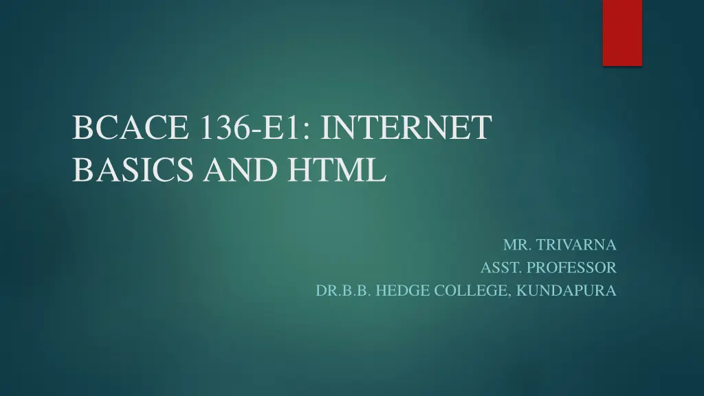 bcace 136 e1 internet basics and html n.w
