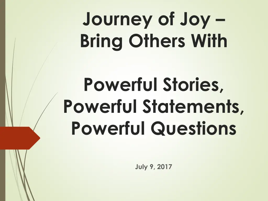 journey of joy bring others with n.w