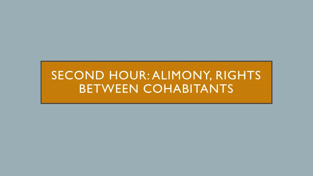 second hour alimony rights between cohabitants n.w