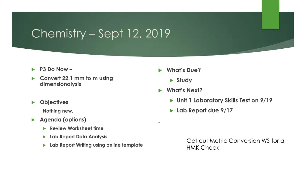 chemistry sept 12 2019 n.w