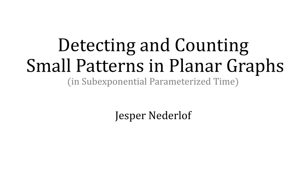 detecting and counting small patterns in planar n.w