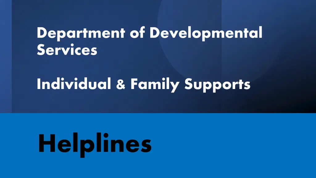 department of developmental services n.w