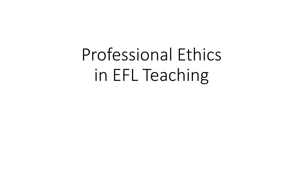 professional ethics in efl teaching n.w