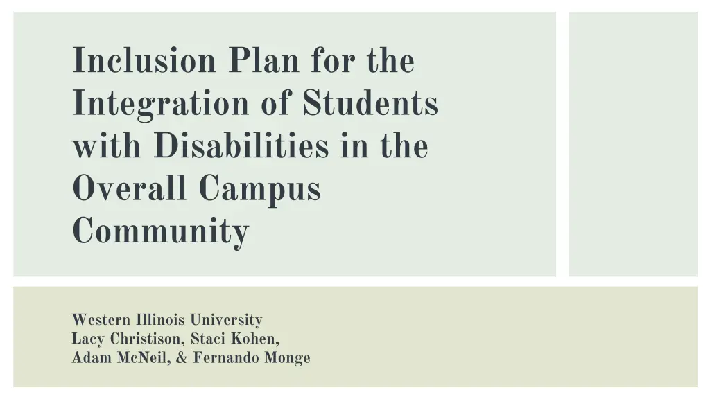 inclusion plan for the integration of students n.w
