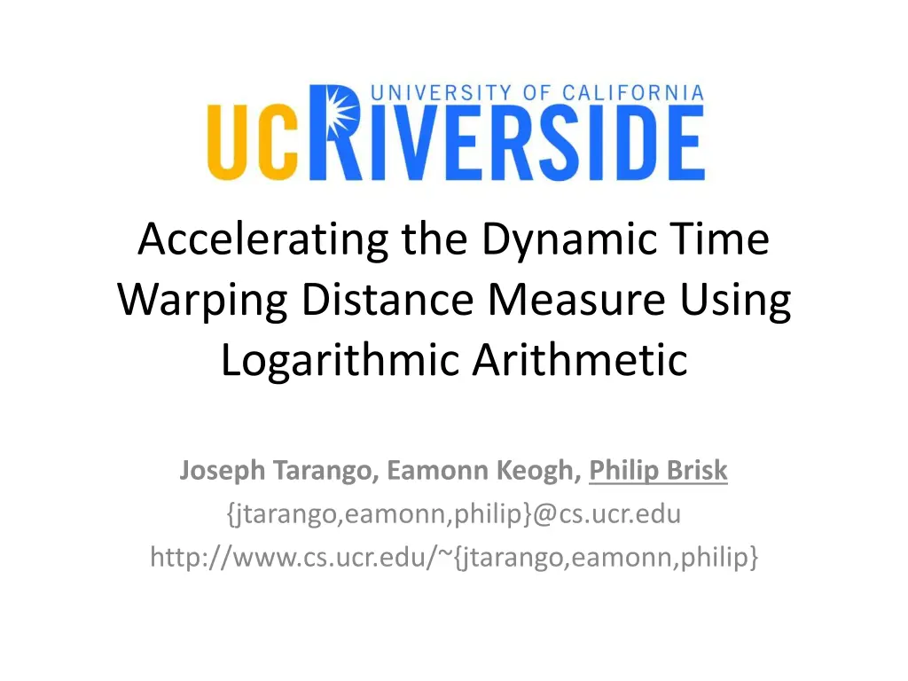 accelerating the dynamic time warping distance n.w