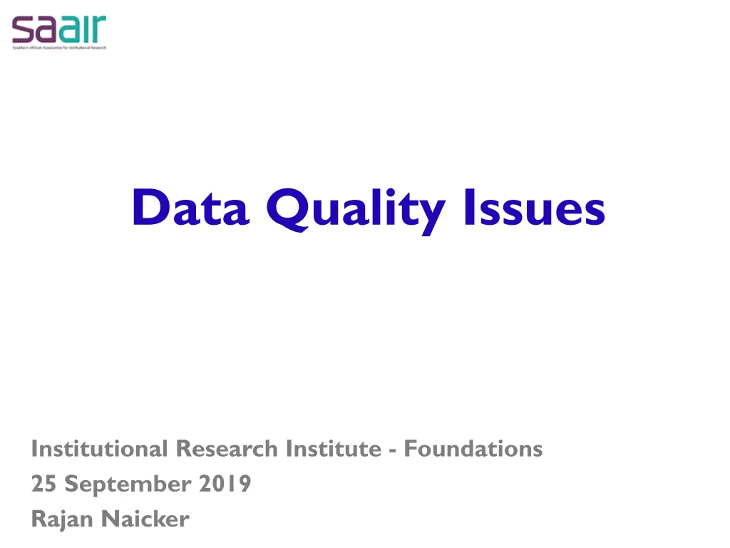 data quality issues n.w