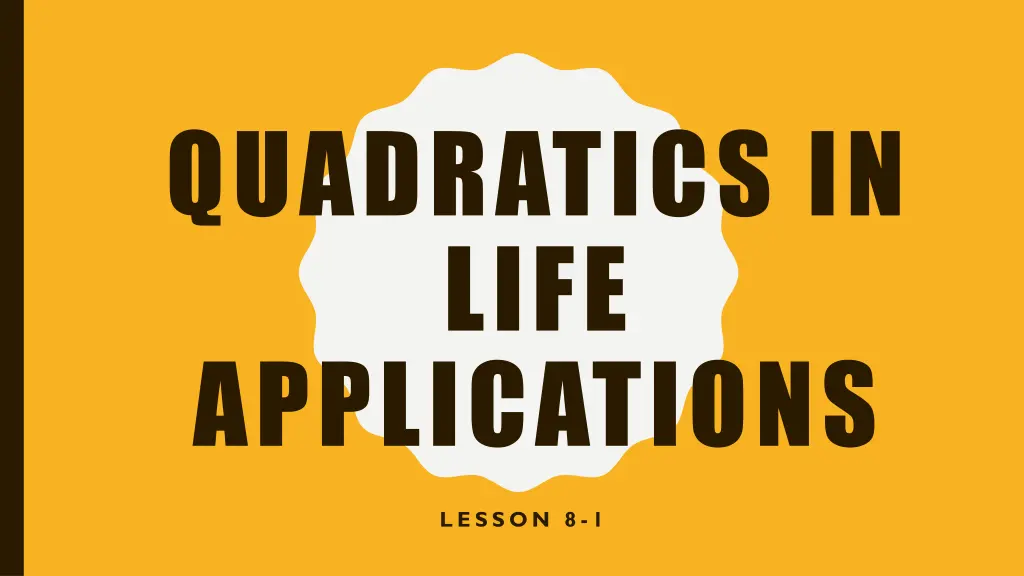 quadratics in life applications n.w