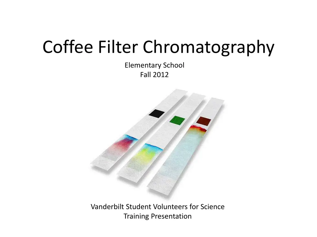 coffee filter chromatography elementary school n.w