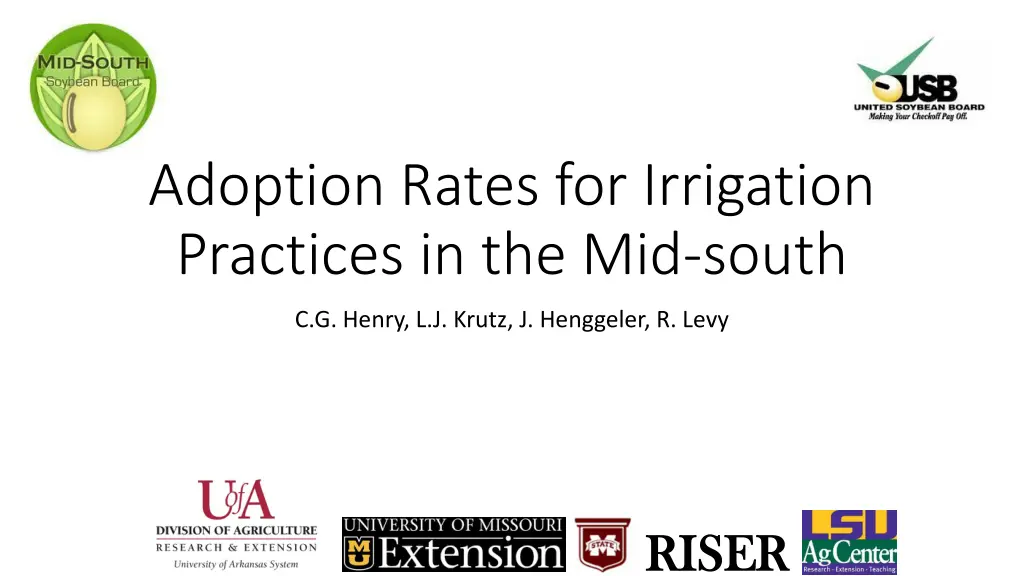 adoption rates for irrigation practices n.w