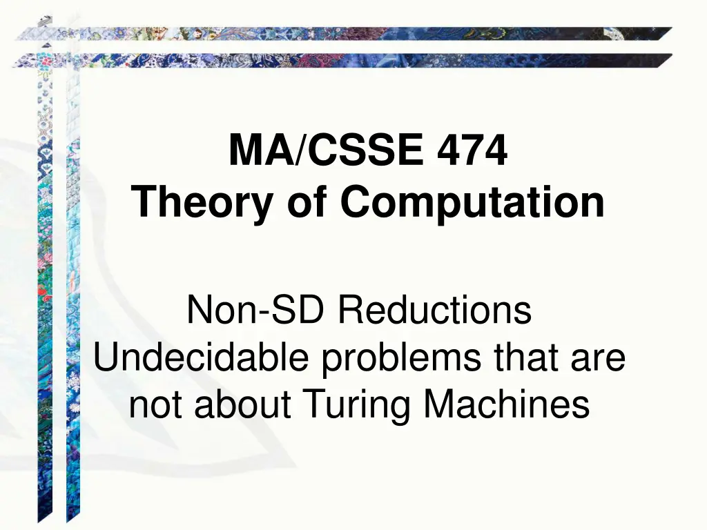 ma csse 474 theory of computation n.w