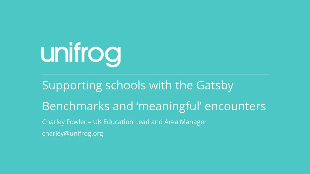 supporting schools with the gatsby benchmarks n.w