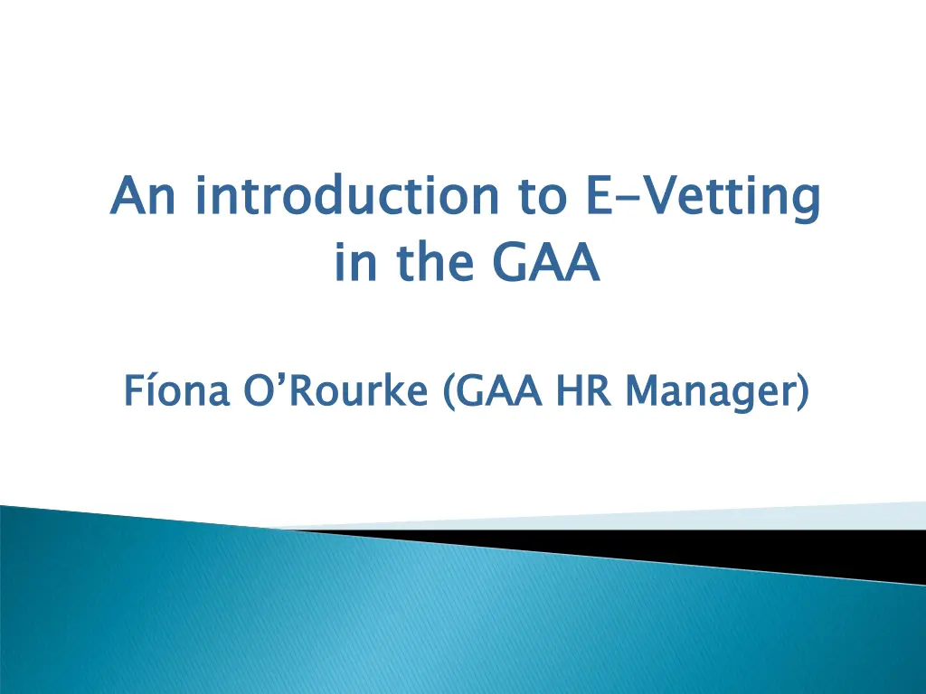 an introduction to e in the gaa n.w