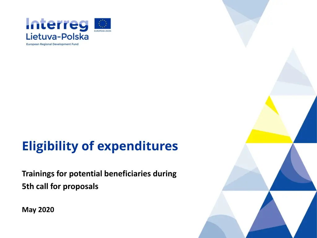eligibility of expenditures n.w