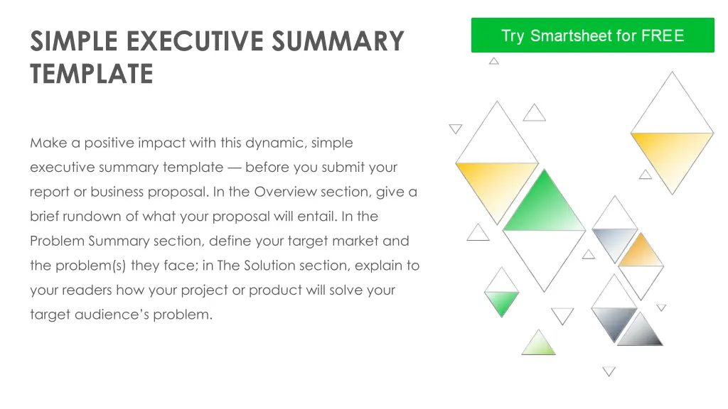 simple executive summary template n.w
