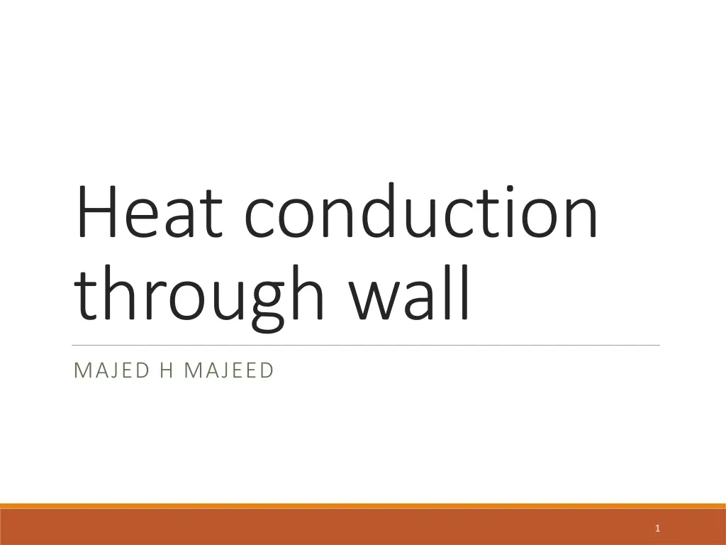 heat conduction through wall n.w