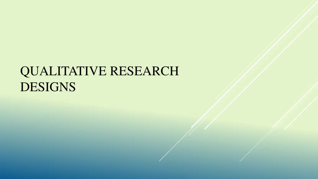 qualitative research designs n.w