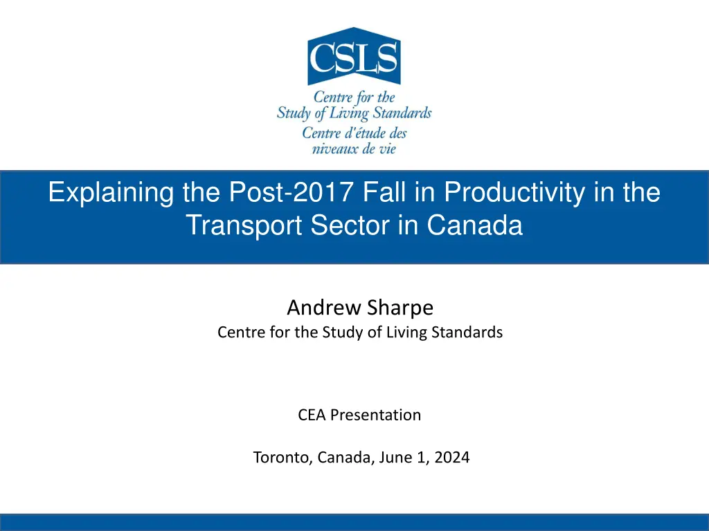explaining the post 2017 fall in productivity n.w