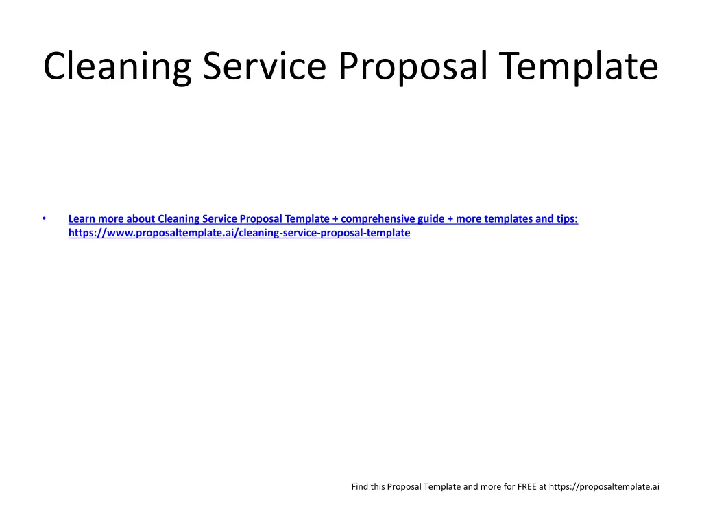 cleaning service proposal template n.w