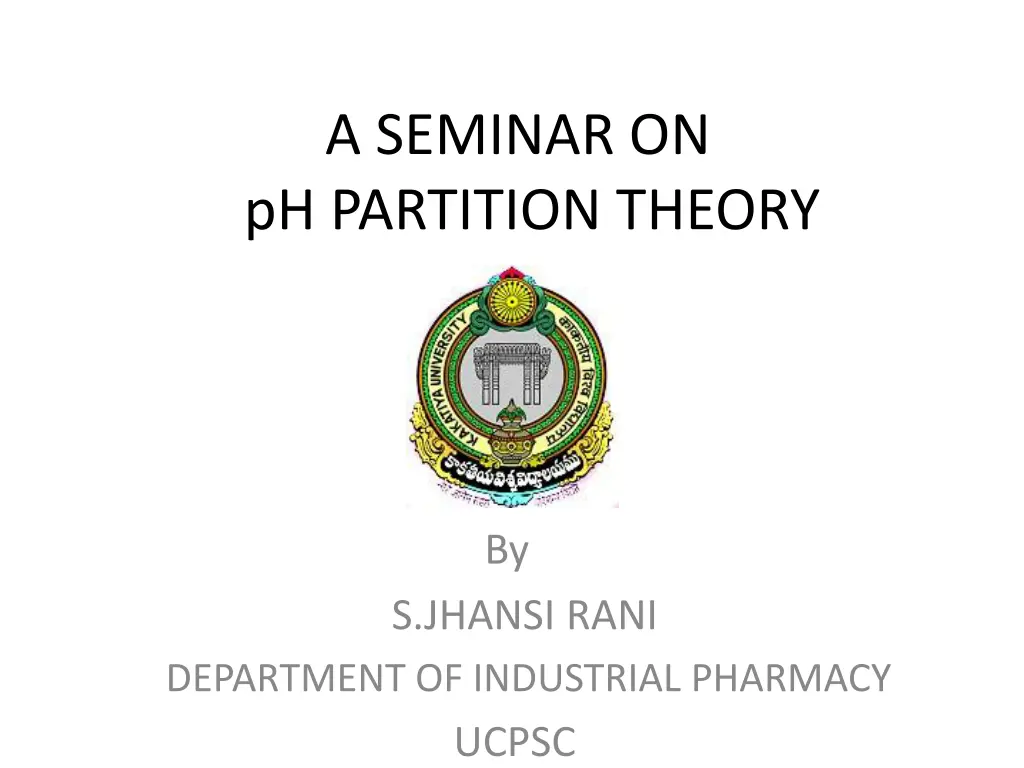 a seminar on ph partition theory n.w