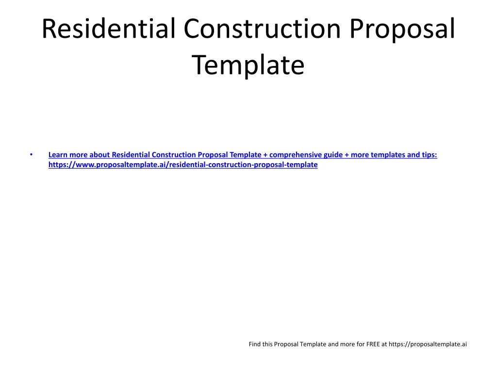 residential construction proposal template n.w