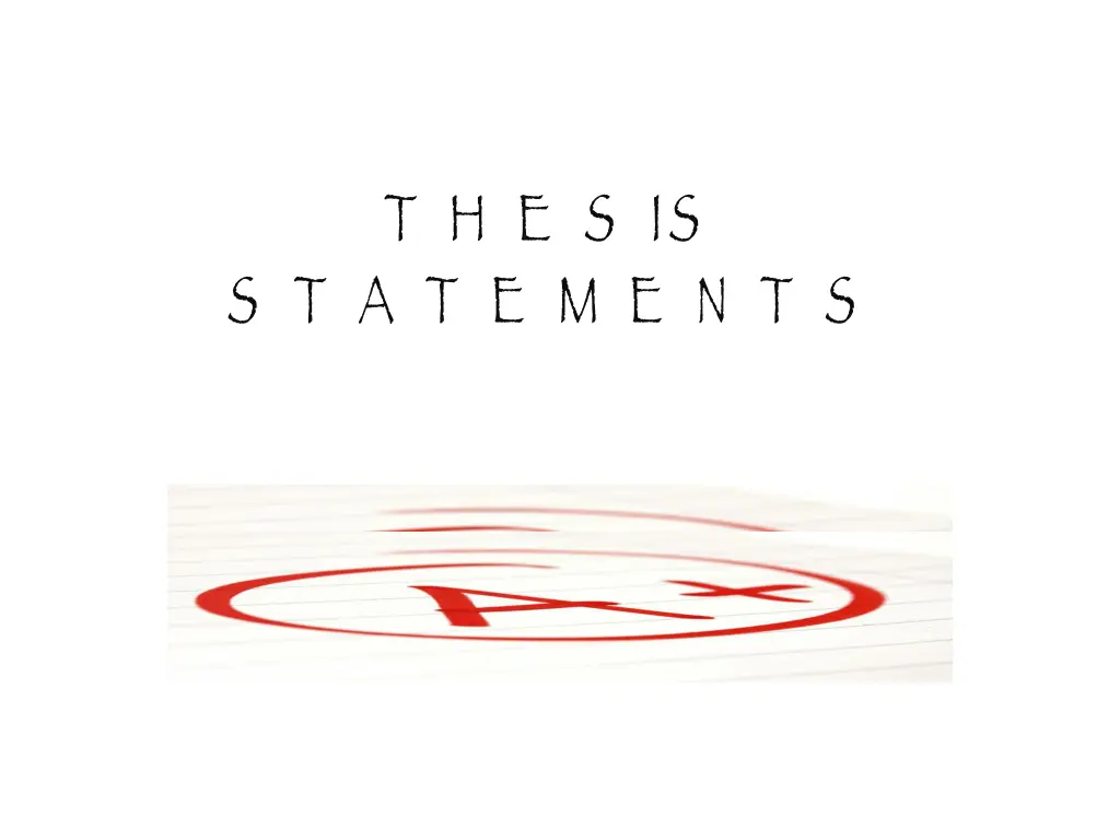 t h e s is s t a t e m e n t s n.w