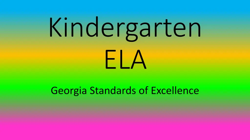 kindergarten ela n.w