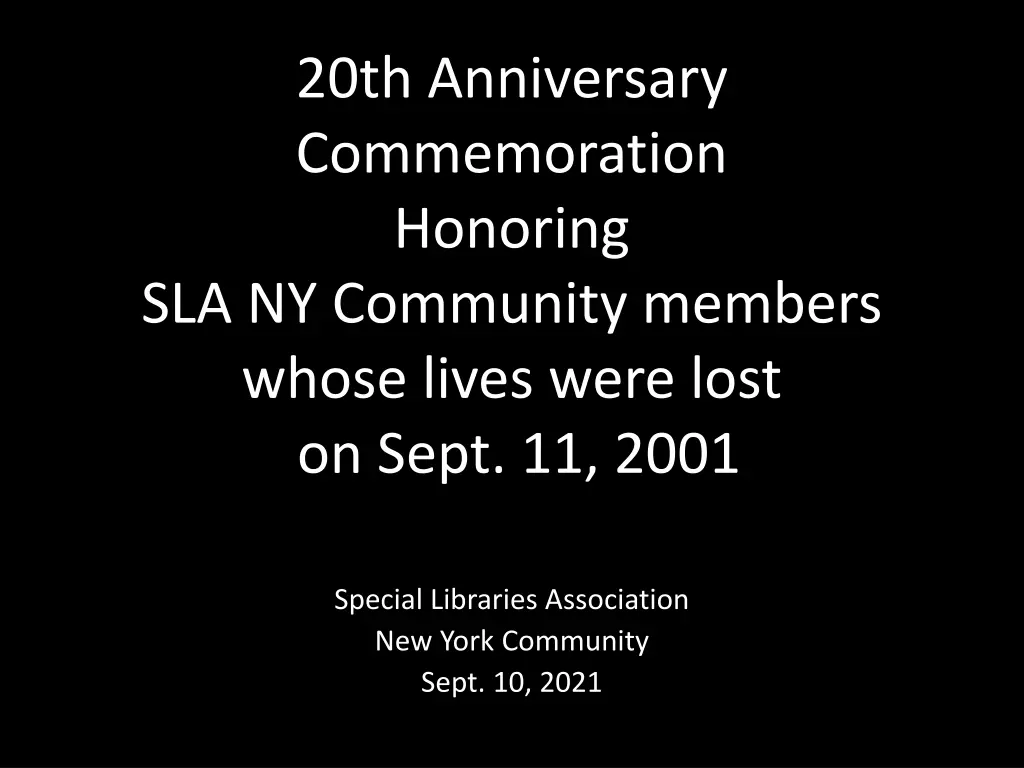 20th anniversary commemoration honoring n.w